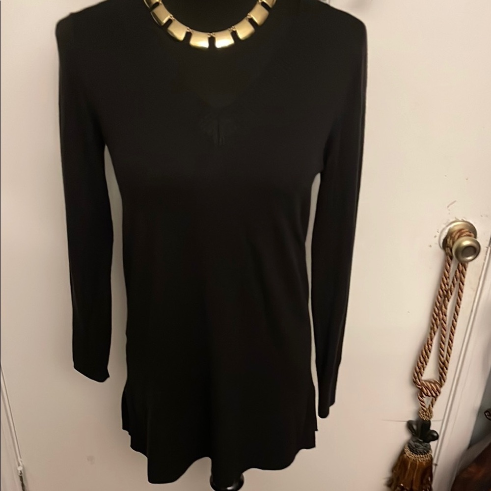 LOFT Black Long Sleeve Sweater Tees
